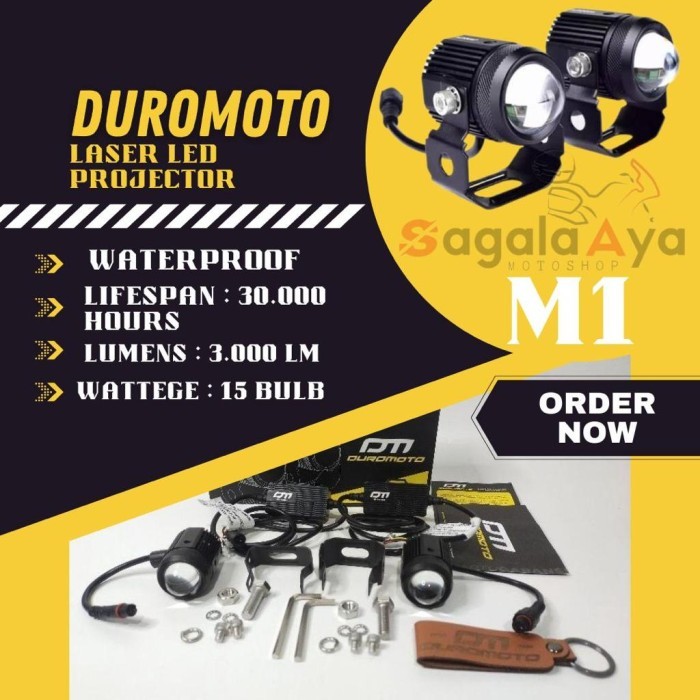 Lampu Duromoto M1 LED sorot motor kabut touring lampu laser import
