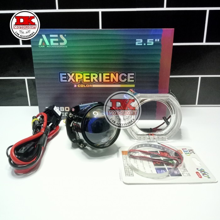 Paket lampu Headlamp motor projector biled 3 warna 2,5 in BMW klasik