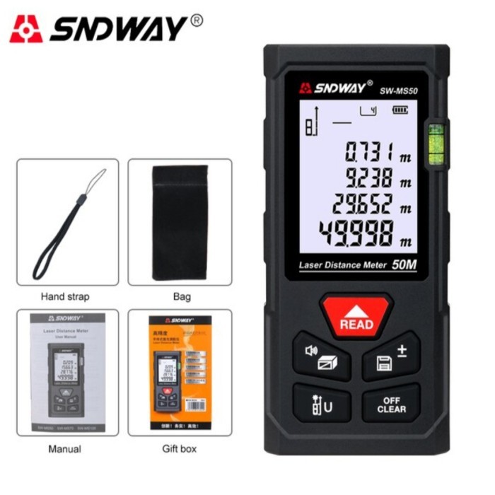 

newgan!! Laser Distance Meter 100m 120m Meteran Laser Range Rangefinder Sndway