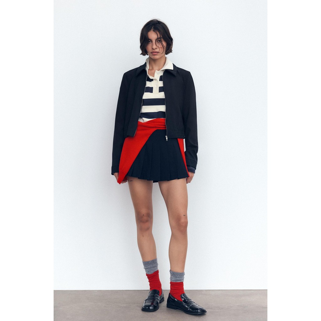 ZARA JAKET PENDEK LAPEL Jaket pendek kerah lapel