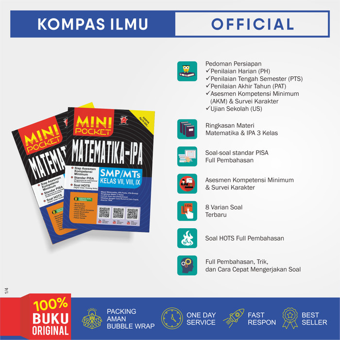 

Buku MINI POCKET RUMUS MATEMATIKA IPA SMP/MTs KELAS 7, 8, 9 TERUPDATE