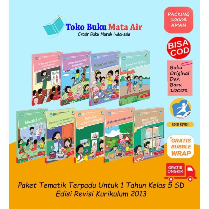 

BEST SELLER PAKET BUKU TEMATIK SD KELAS 5 PAKET 1 TAHUN K13 REV 2018