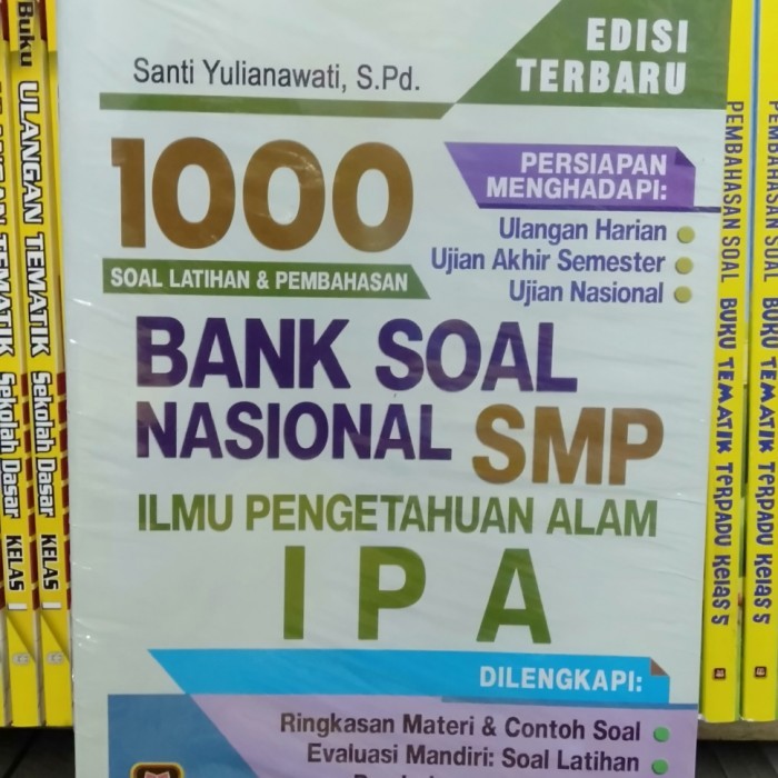 

BUKU 1000 BANK SOAL LATIHAN PEMBAHASAN IPA SMP MTS EDISI TERBARU