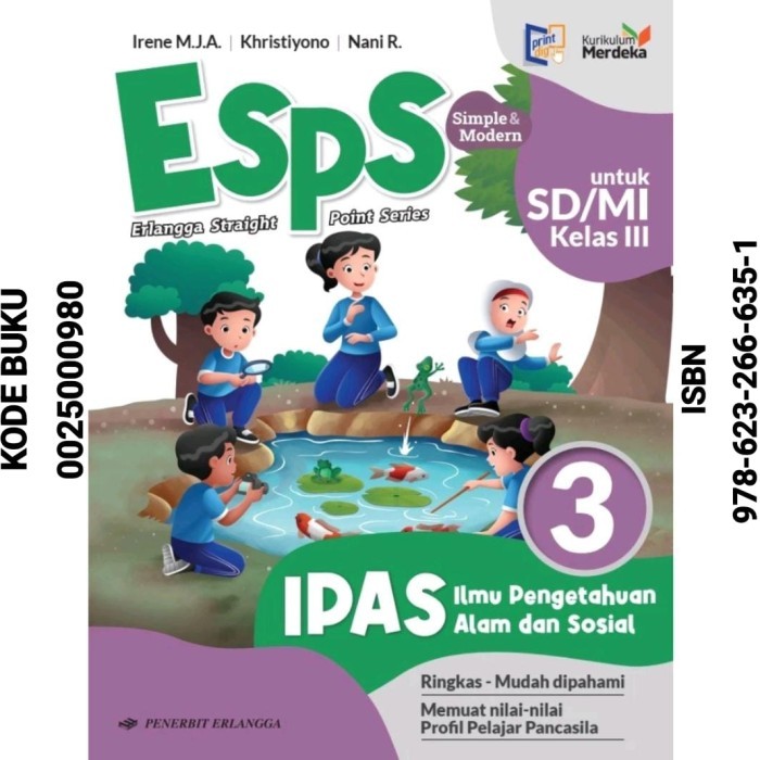 

Buku ESPS IPAS SD Kelas 3 SD / MI Kurikulum Merdeka Erlangga