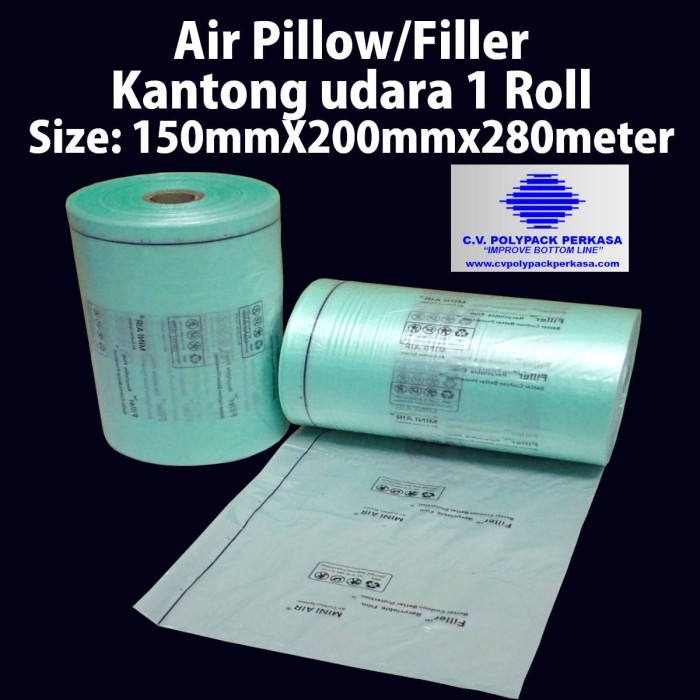 

Kantong/Bantalan Udara Air Bag Cushion Size 150Mmx200Mmx280Mtr 1 Roll Terlaris