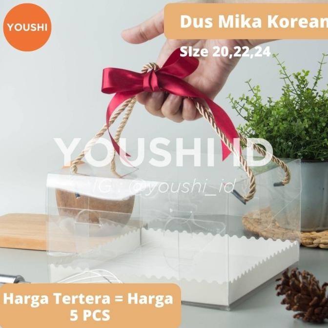 Dus Kue Tart Mika/Box Kue Tart Mika/Cake Box Dus Pudding Transparan