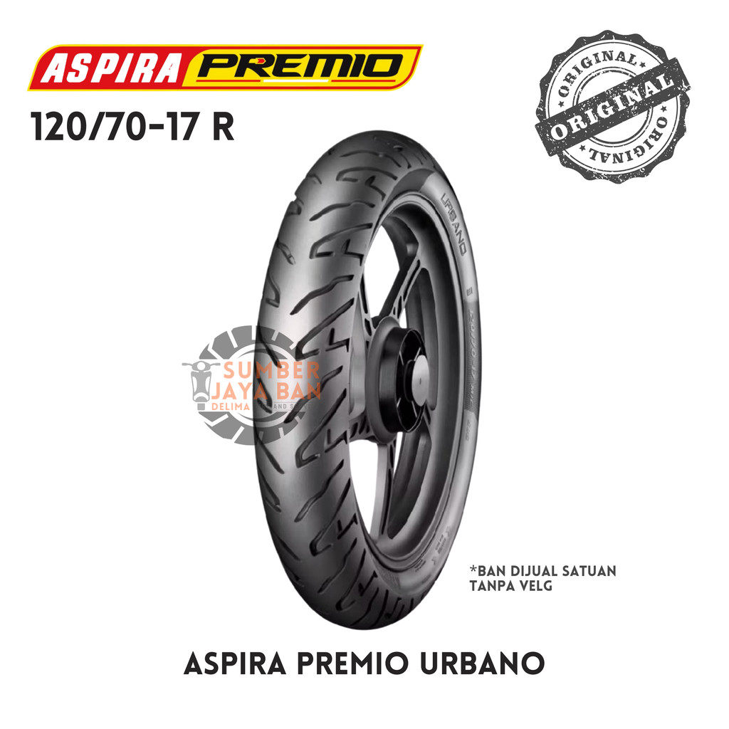 Aspira Premio Urbano 120/70 - 17 Ring 17 120/70 REAR Belakang Ban Motor Tubeles Tubles