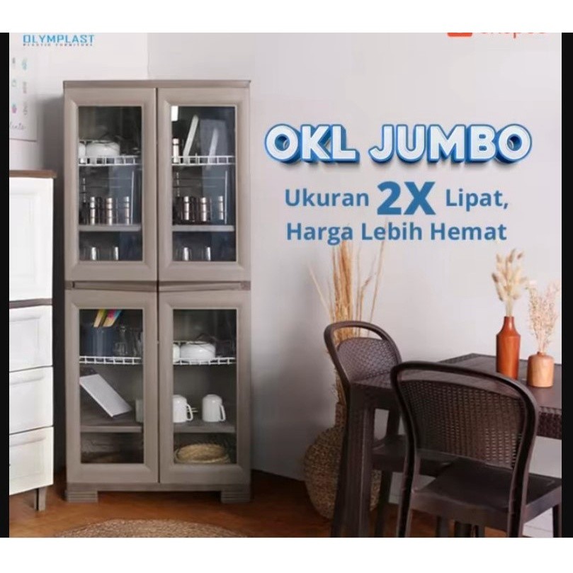 KULITAS TERBAIK- OKL JUMBO OLYMPLAST KITCHEN LOCKER JUMBO RAK PIRING OLYMPLAST JUMBO UKURAN BESAR
