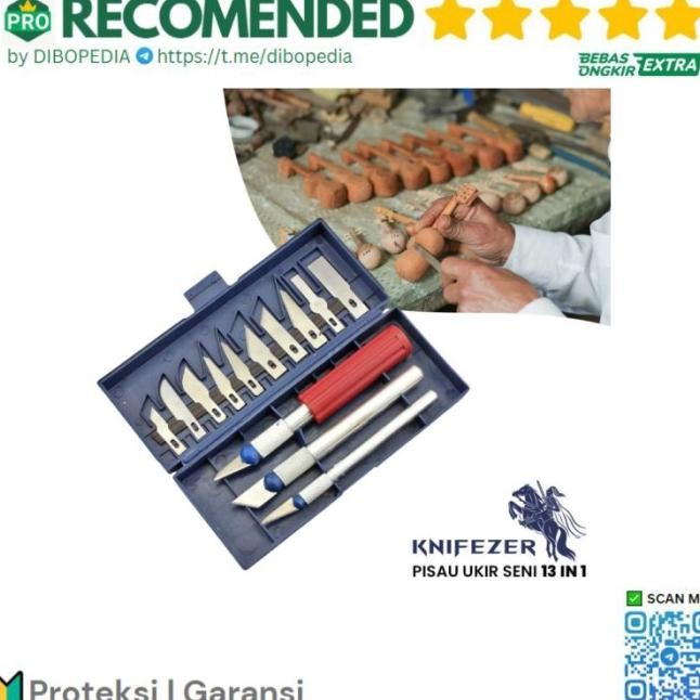 

13 In 1 Set Pisau Alat Ukir Seni Dengan 3 Handle Pisau - Sier