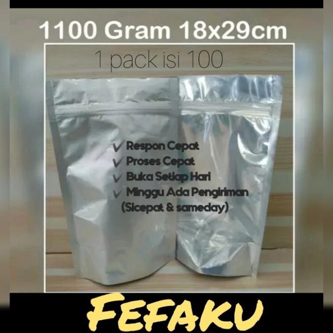 Standing pouch 18 x 29 kombinasi alumunium foil