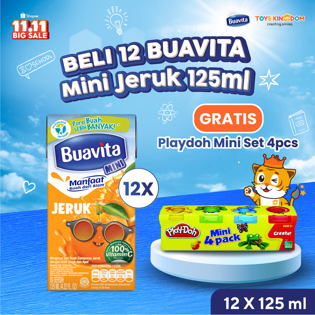 

Beli 12 Buavita Mini Jeruk 125ml GRATIS Playdoh Mini Set 4 Pcs