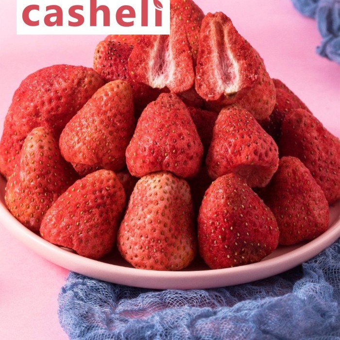 

Freeze Dried Strawberry Utuh 1Kg Crispy Snack Anak Bahan Kue Barangbaru