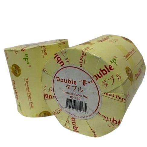 

Kertas Thermal / Thermal Paper / Kertas Kasir 80X80 Merek Dobule "F Original Dan Terpercaya