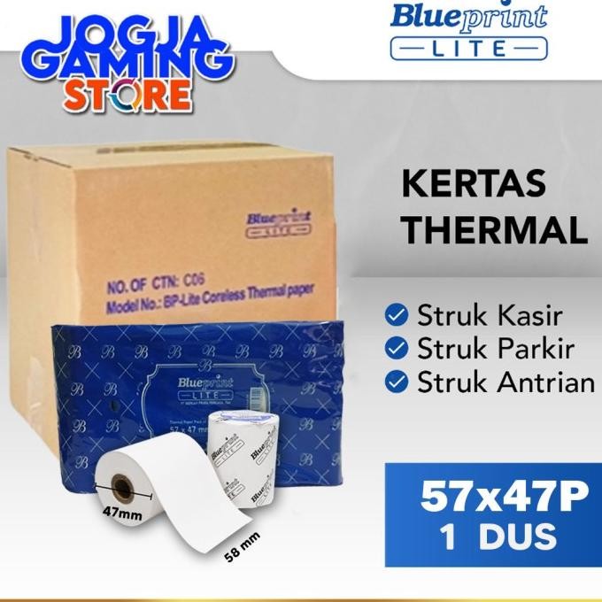 

Kertas Thermal Murah Struk Kasir Ppob Blueprint Lite 57X47P - 1 Dus Original Dan Terpercaya