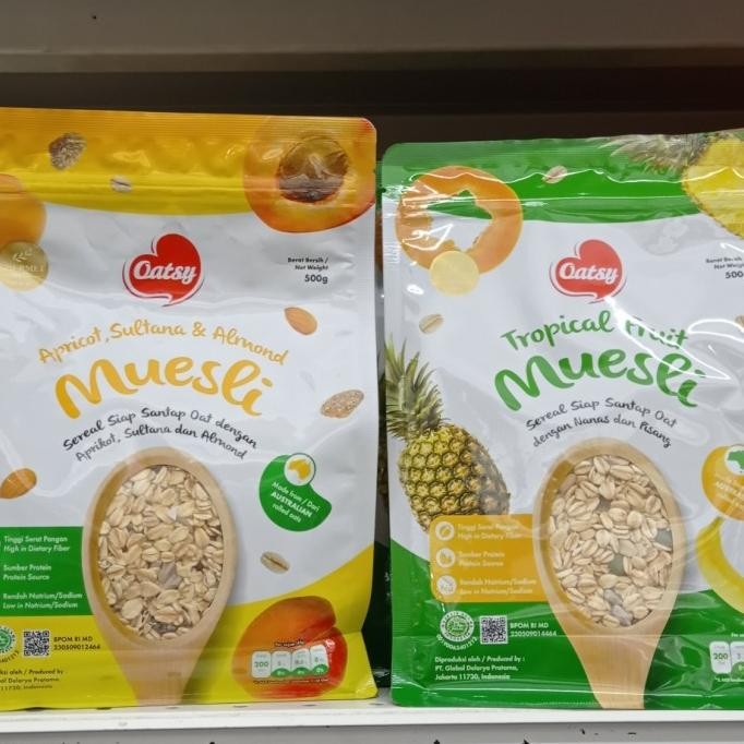 """] oatsy muesli apricot sultana & almond / tropical fruit 500gr