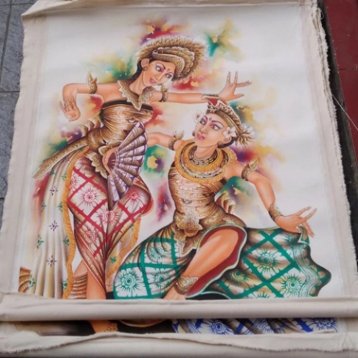 ```````] lukisan kanvas penari bali 1