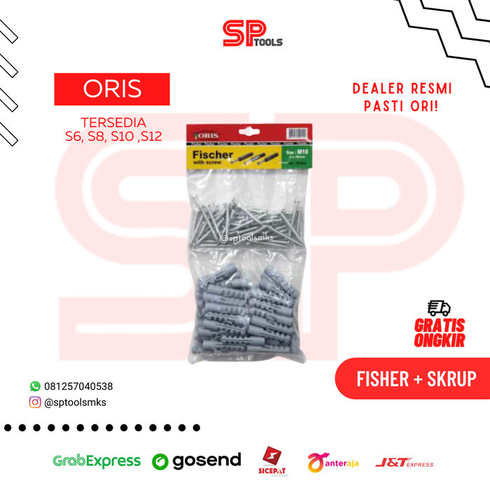 Produk Unggulan] FISHER + SKRUP / BAUT / FISER / FISSER S6 S8 S10 S12 ORIS