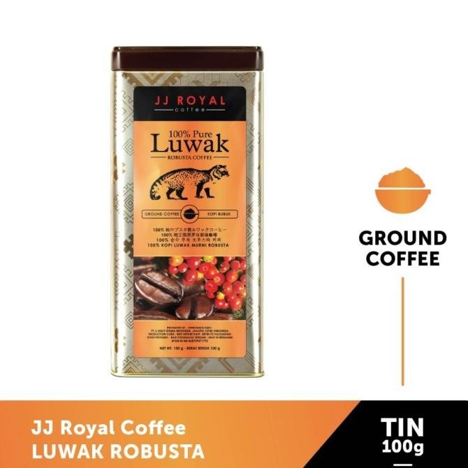 

Kopi Jj Royal 100% Pure Luwak Ground Tin 100G | Kopi Bubuk | Biji Kopi
