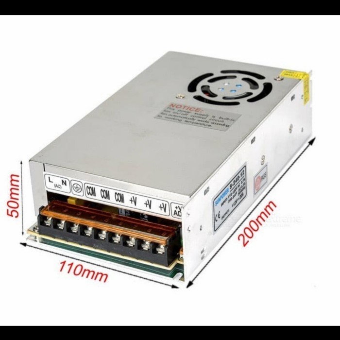 Termurah Power Supply Adaptor 20 Amper 12V Include Kipas Travo 20A