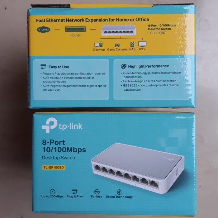 Terbaru Tp Link 8 Port 10/100Mbps Desktop Switch Hub Tl-Sf1008D - Tplink Asli