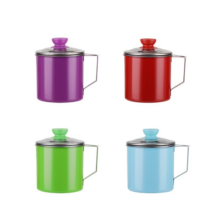 Saringan Minyak Oil Pot Warna Merah Biru Ungu Hijau Filter Masak Dapu