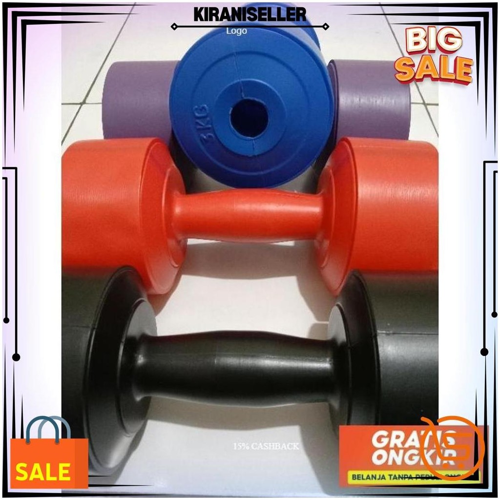 Barbel Dumbell Kosongan/Tanpa Isi Uk 3 Kg Warna Bahan Di Jamin Tebal, (Sudah Lengkap Dengan Tutupnya