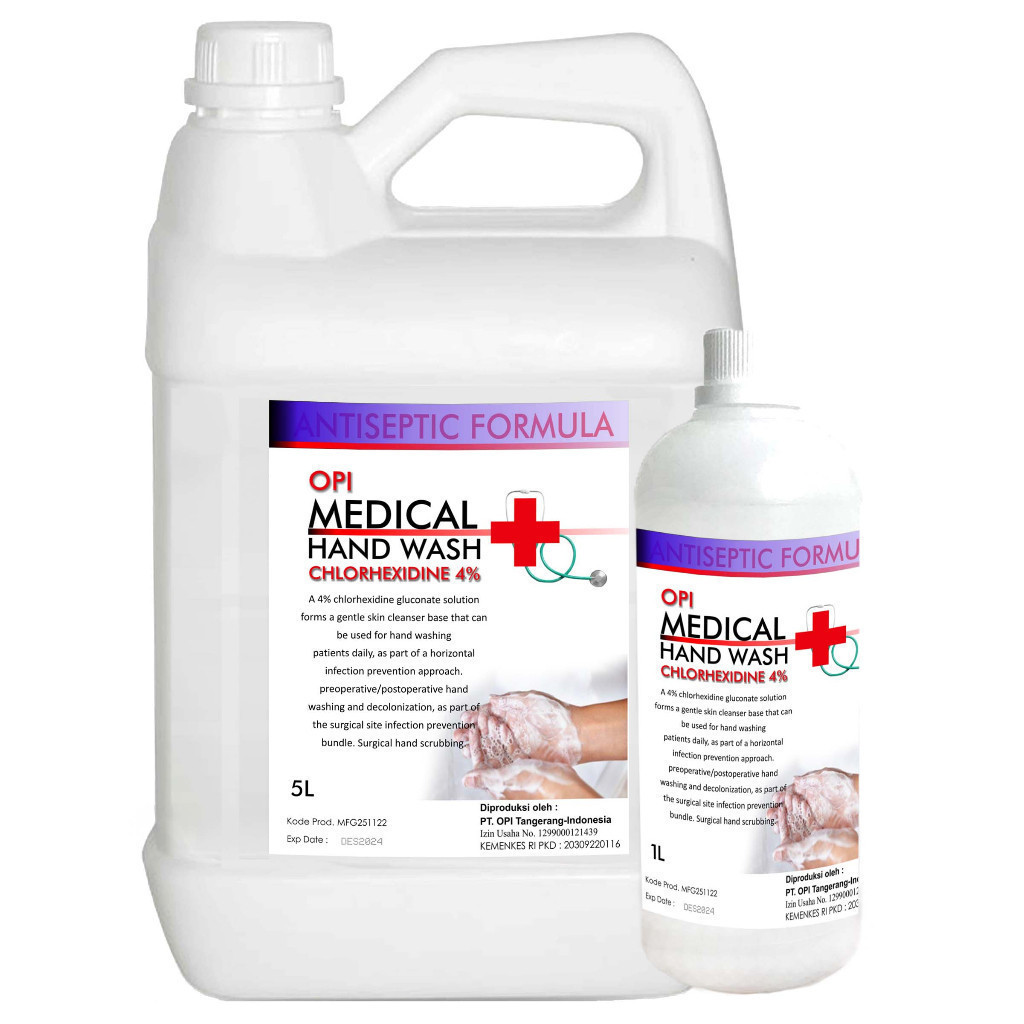 1 Liter dan 5 Liter handrub Chlorhexidine 4% medical sabun cuci tangan 10D108
