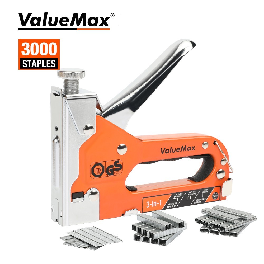 

ValueMax 3 in 1 Stapler Nail Gun Staple Gun Nailer Furniture Tool Wood Frame Stapler Stainless Steel Hand Tool 3000pc Staples |q92co9g5|