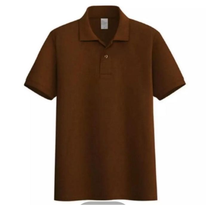 KAOS POLO SHIRT POLOS | KAOS KERAH PRIA SERAGAM POLOS COKLAT TUA