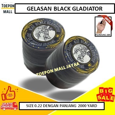 Gelasan Benang Super Silicone Black Gladiator Original - Super Aduan Turnamen - Size 0.22 - Panjang 