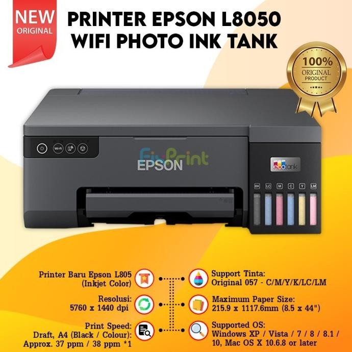 TERBARU - Printer Epson L8050 L 8050 Photo Wifi Pengganti Printer Epson L805