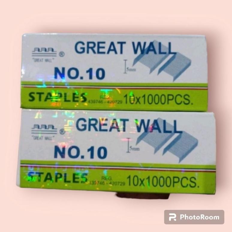 

Terlaris Isi Staples Kecil Great Wall (Nomer 10) 10X1000 Pcs Untuk Stapler Hd-10 Terlaris