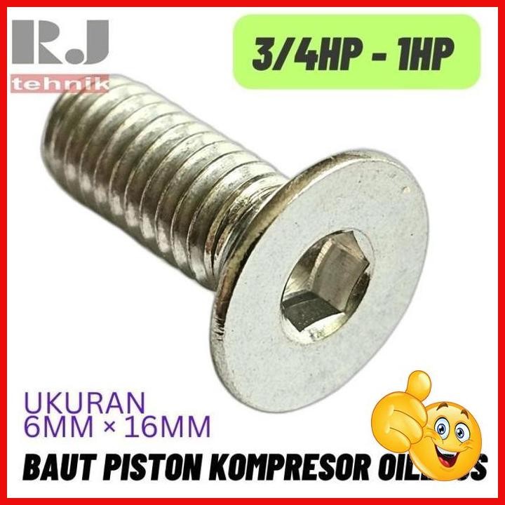 [RJK] BAUT PISTON KOMPRESOR ANGIN OILLESS SILENT 3/4HP 075HP - 1HP