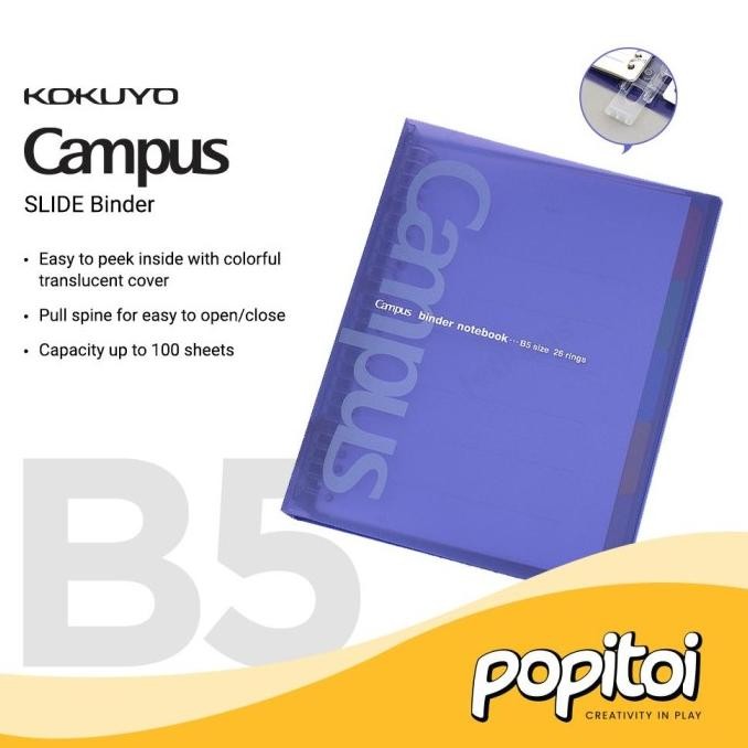 

TERMURAH - KOKUYO Campus SLIDE Ring Binder B5 (Medium) Notebook Loose Leaf