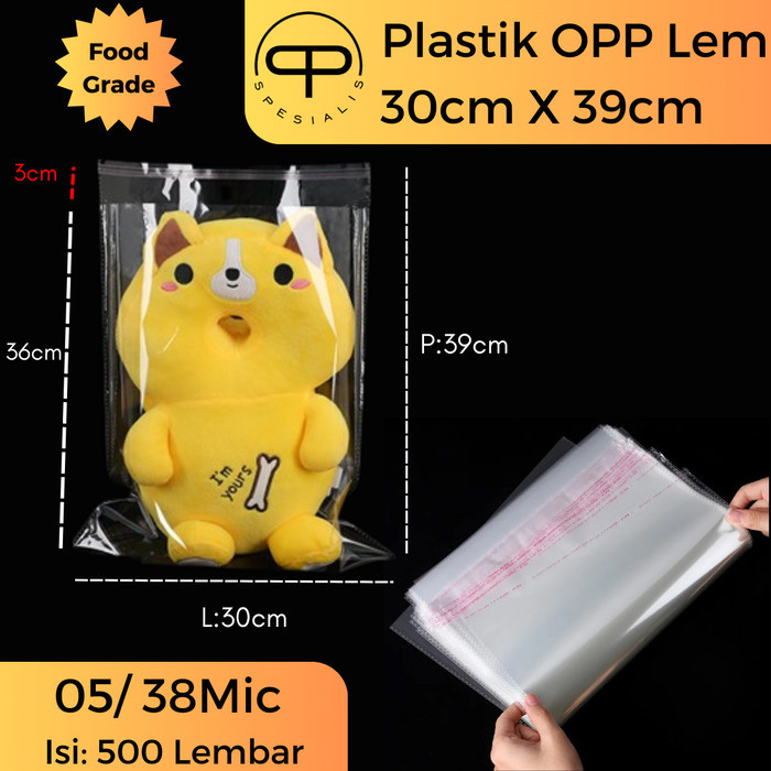 

OPPSP Plastik OPP Lem 30x39 05/38mic Isi500 Kemasan Celana Jaket Tebal