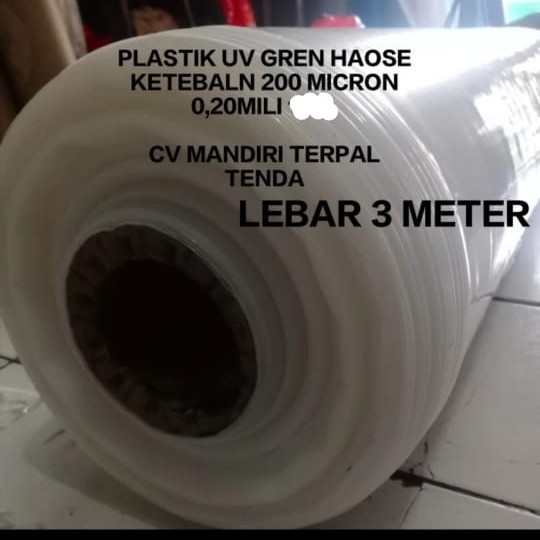 

plastik UV lebar 3 meter x panjang 25 meter ketebalan 200micron