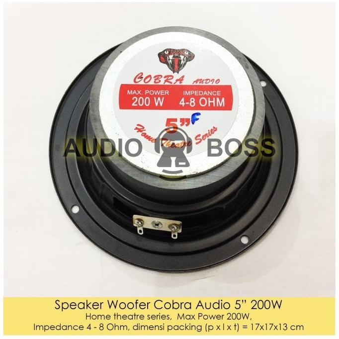 Speaker Woofer 5 Inch Cobra Audio 5" 5In 200 Watt 4-8 Ohm