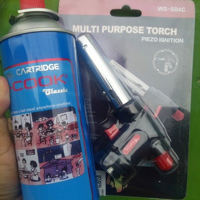 Terlaris Firetric Kepala Portable Gas Torch+Hi-Cook Original Flame Gun Jet Las