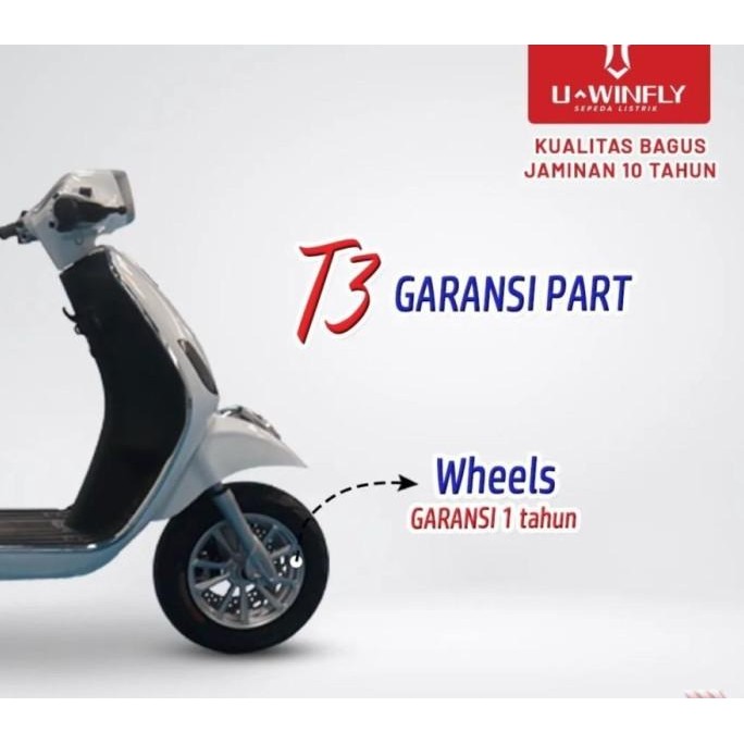 New Sepeda Motor Listrik Vspa Uwinfly T3 Scooter Matic Bisa Stnk Garansi Bagus