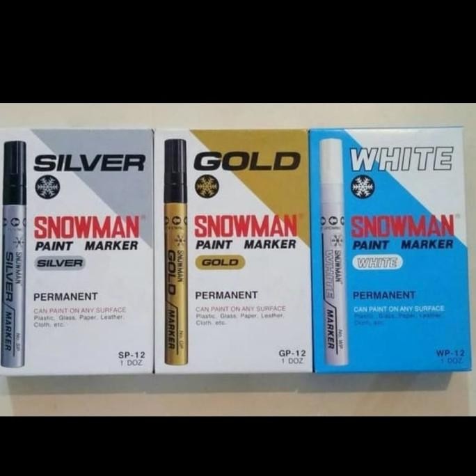 

TERLARIS - spidol snowman paint marker permanent. gold, silver, white,