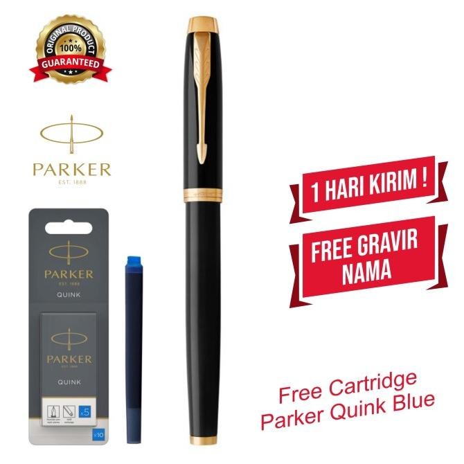 TERLARIS - Parker IM Laqer Black Gold Trim Fountain Pen  Original