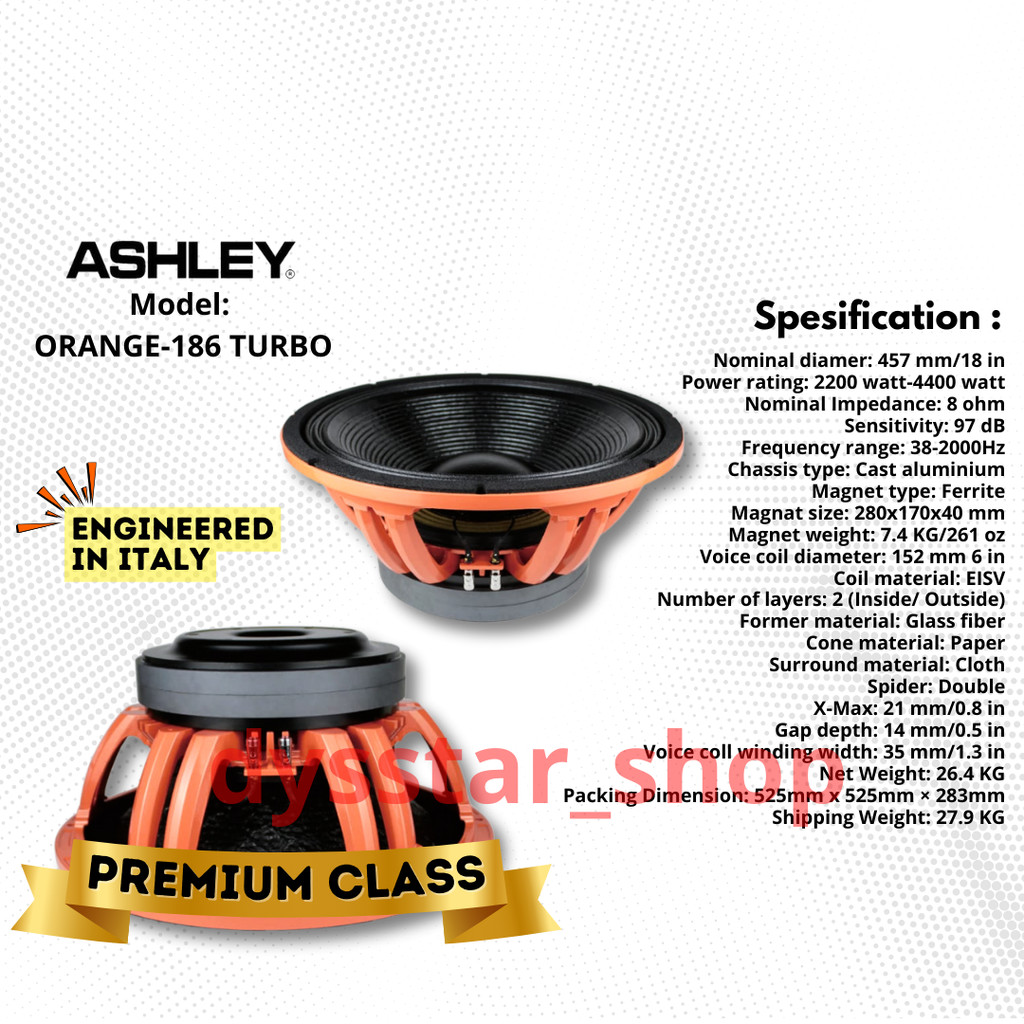 ORIGINAL BREWOG ASHLEY NUSANTARA SPEAKER ORANGE 186 TURBO PREMIUM CLASS
