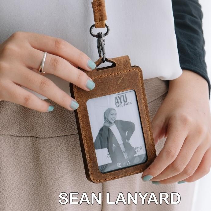 

TERLARIS - Id card Name Tag landyard Kulit Sapi Asli Papan Nama Model Kalung