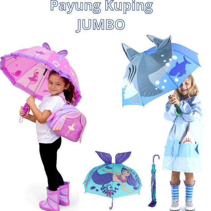 Spesial Payung Anak Kuping Jumbo Besar Karakter Animal Disney Anak Tk Sd Lucu Fashion 2024