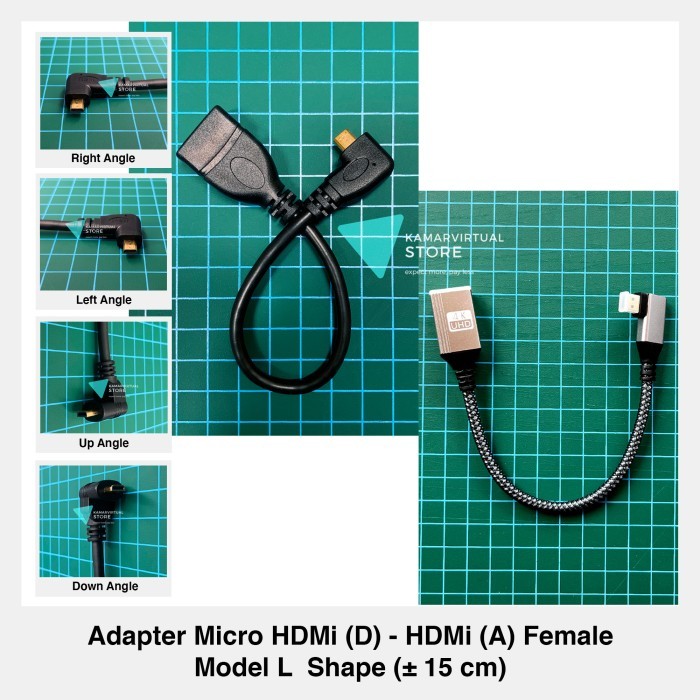Adapter Micro Hdmi to Hdmi Female L Shape All Variant