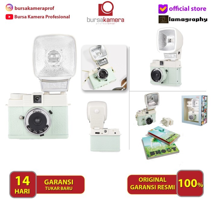 Lomography Diana Mini 35mm Camera Analog with Flash Picnic RESMI