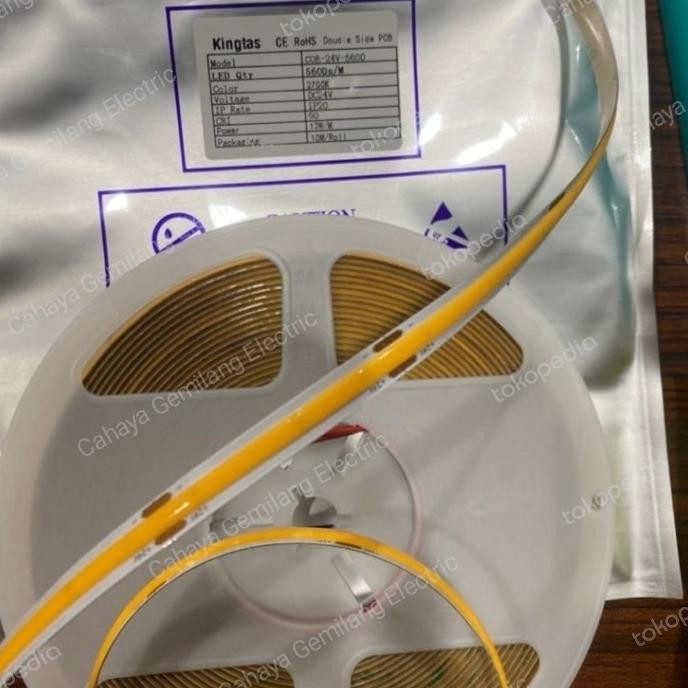 Led Strip Cob Kingtas Dc 24Volt 24V 10M 10Meter 560D 560Led 12W 12Watt  Ready