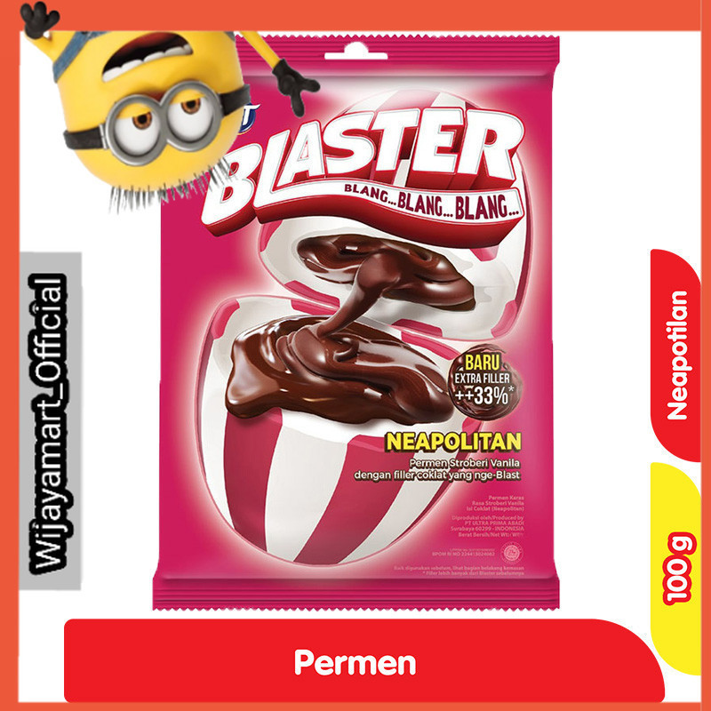 

Blaster Neapolitan Permen Stroberi Vanila 100 g