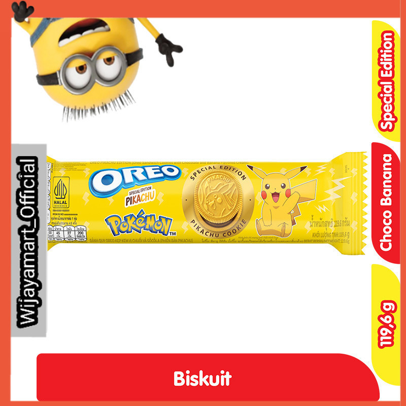 

Oreo Pokemon Biskuit Sandwich Cokelat & Krim Pisang 119.6 g