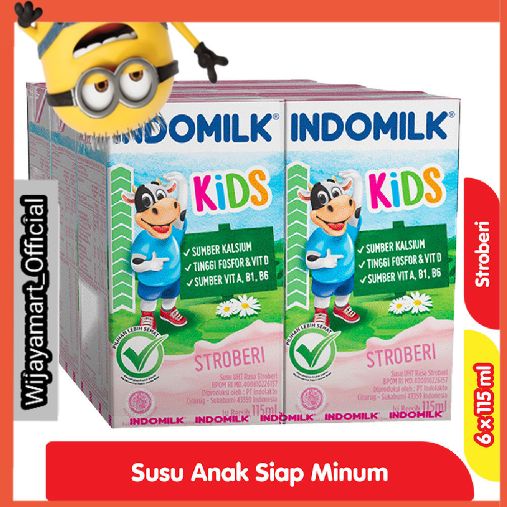 

Indomilk Kids Susu UHT Stroberi Kotak 6 x 115 ml